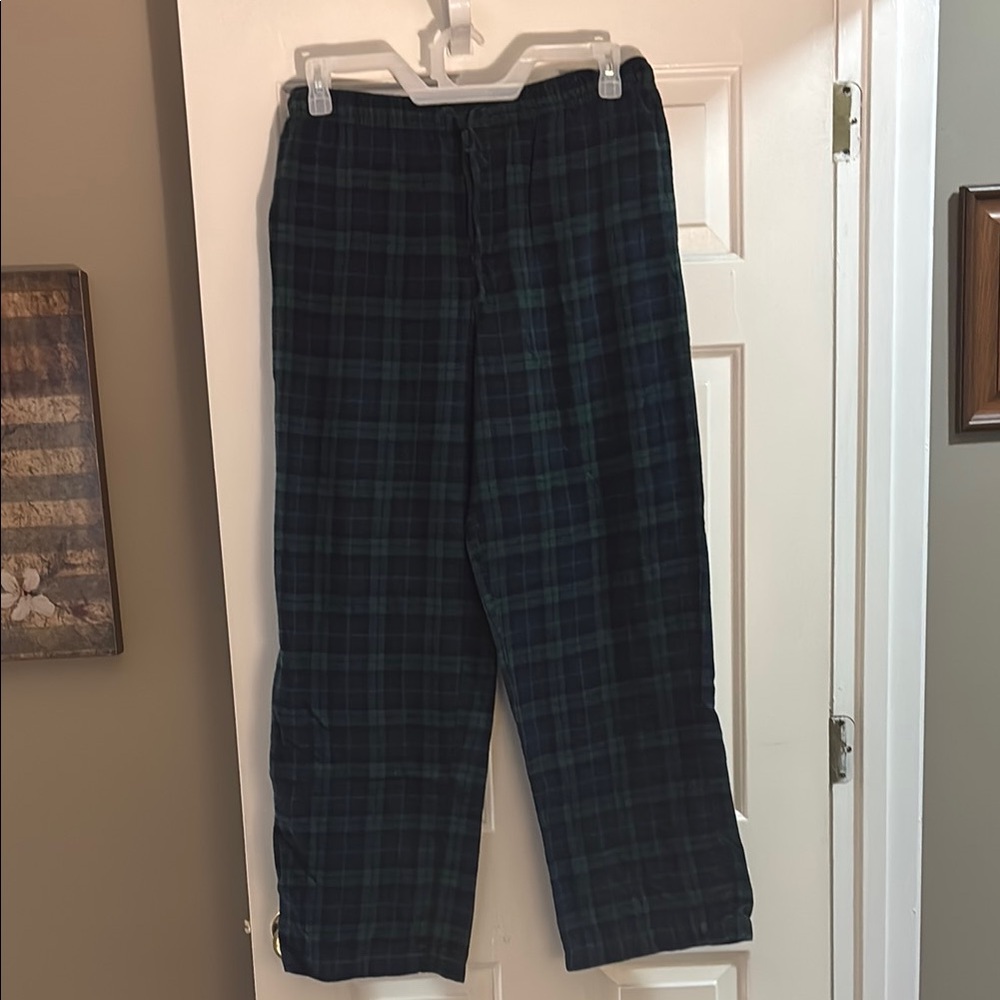 croft & barrow Men's Dark Blue and Green Plaid Sweatpants
